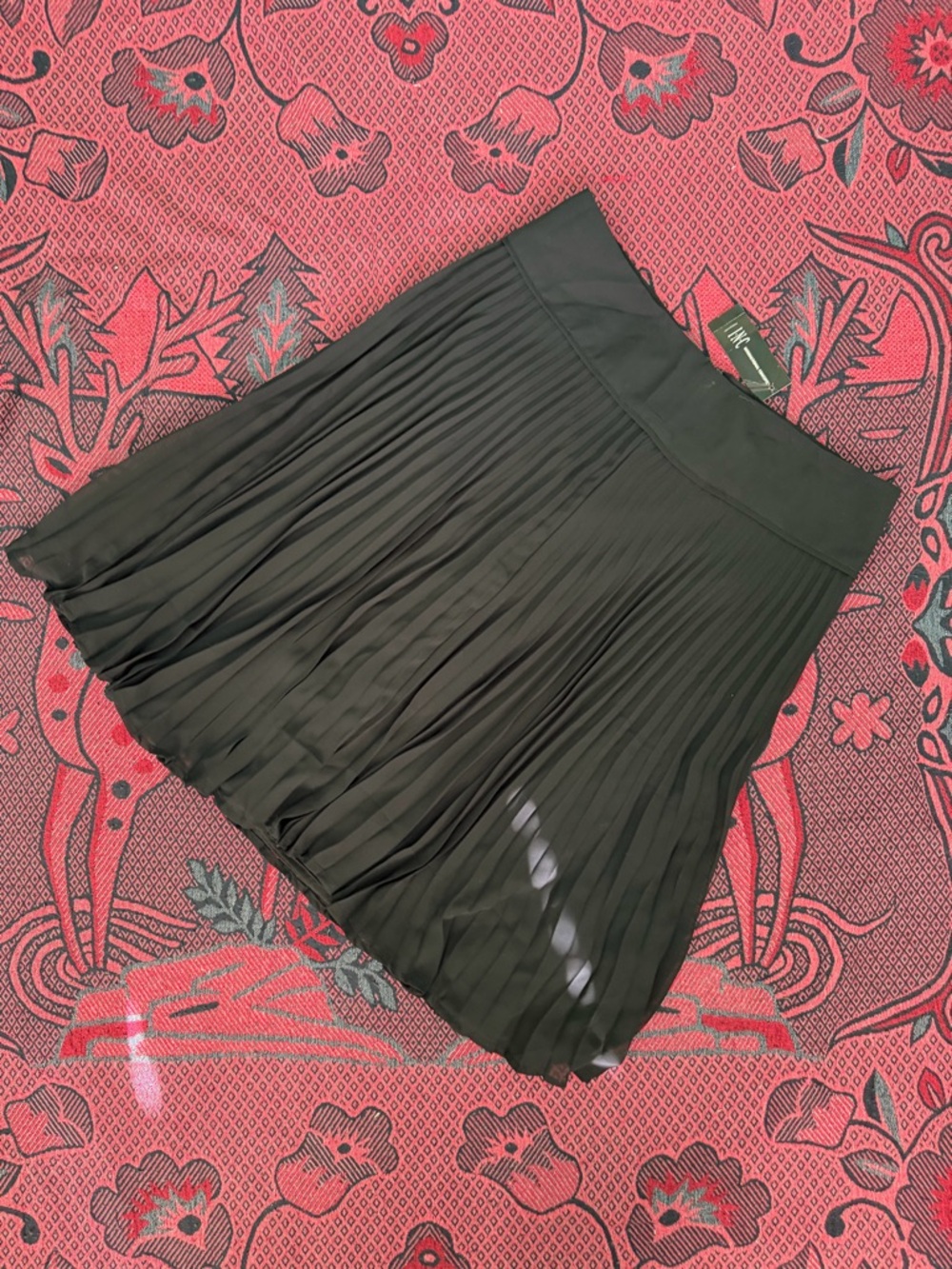 INC International Concepts Black Pleated Skirt